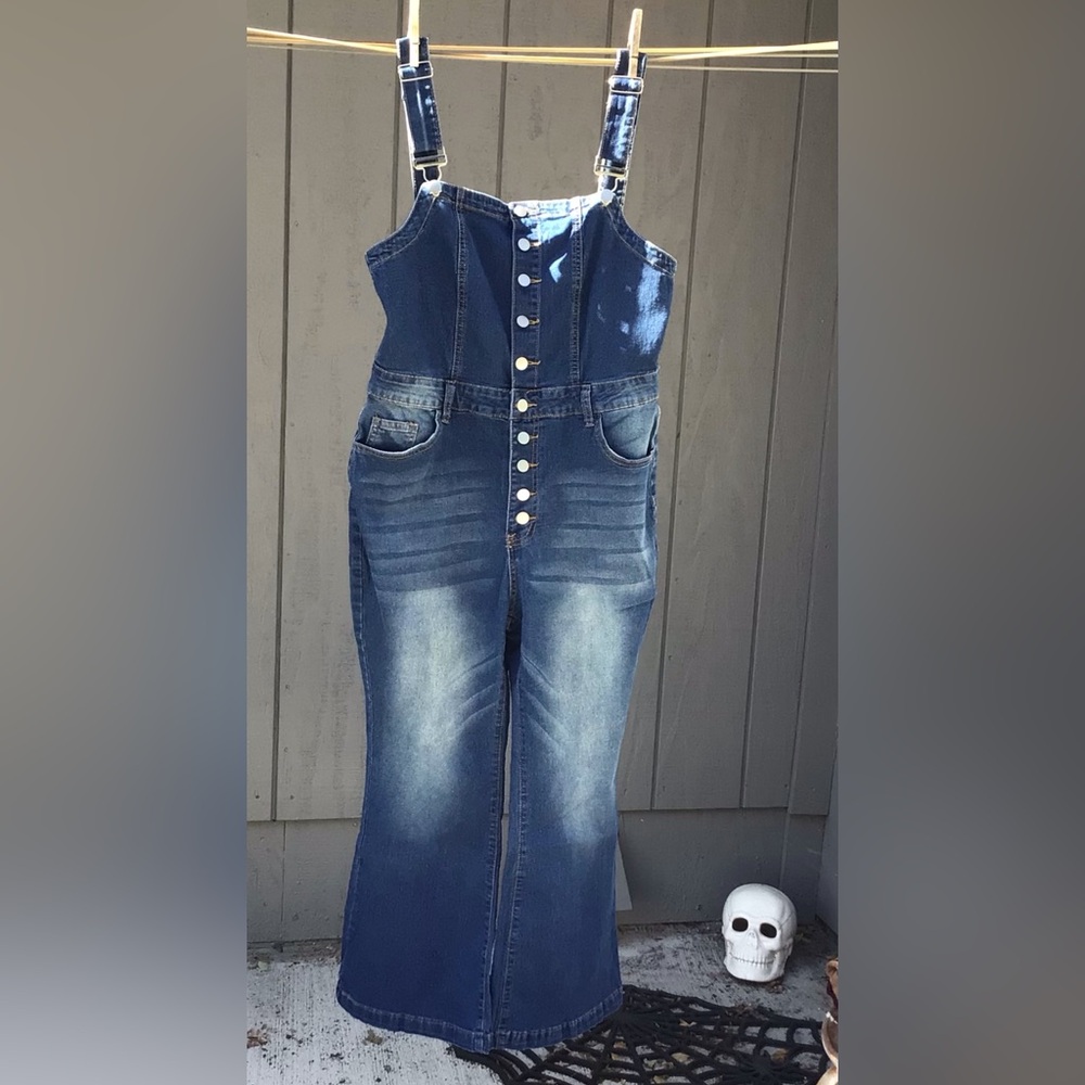 Overall jeans button ups.